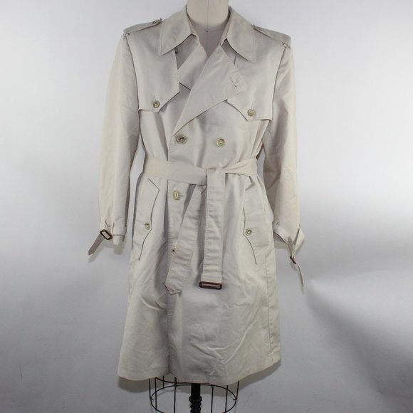 Vintage Christian Dior Monsieur Trench Coat Removable Wool Lined ~ Sz 44 R  44R